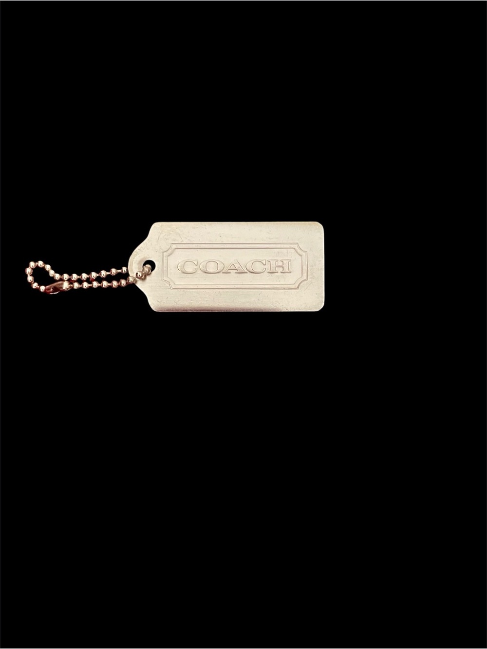Coach authentic silver metal hang tag